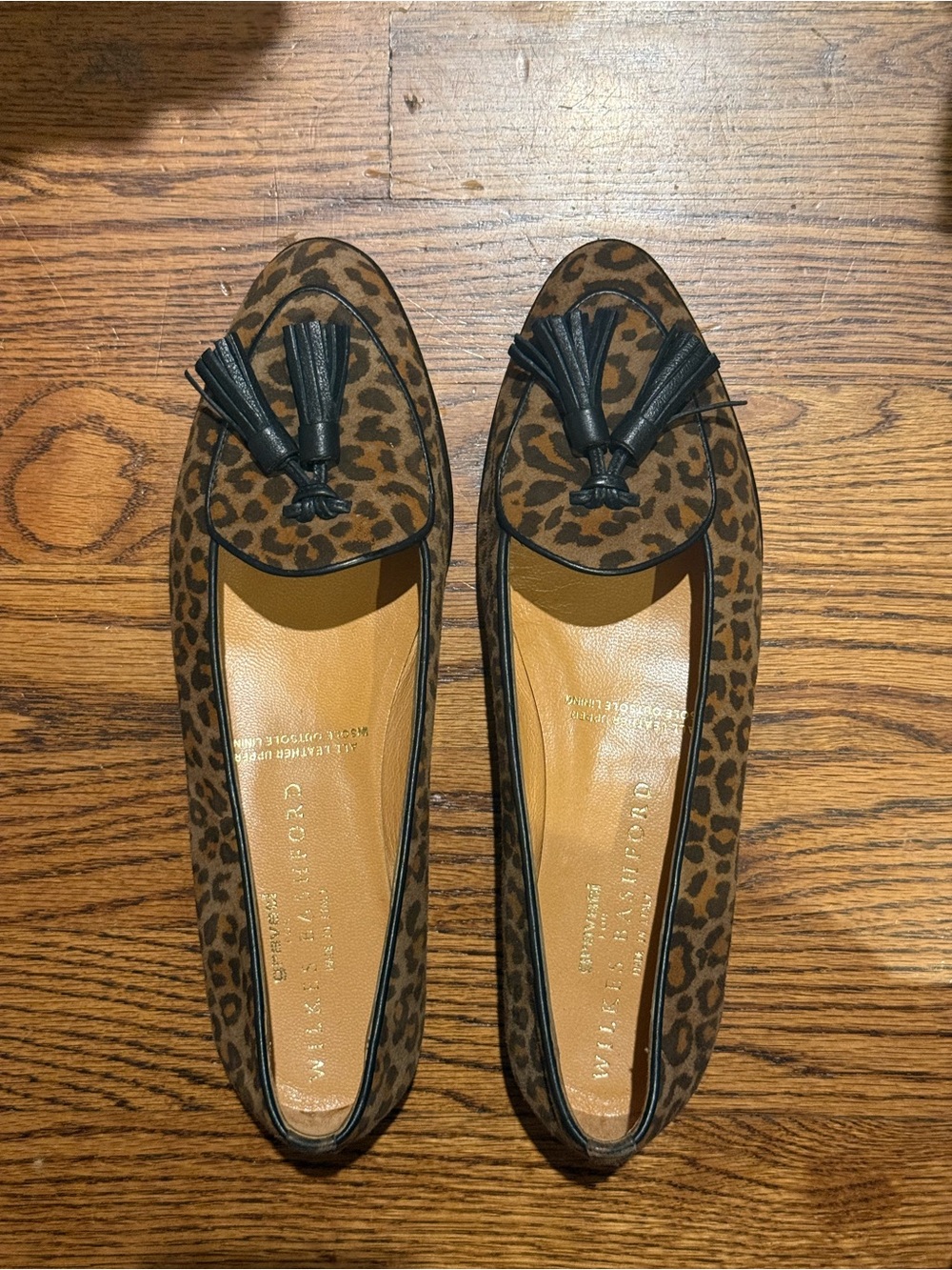 Leopard Print Tassel Loafers in Brown and Black